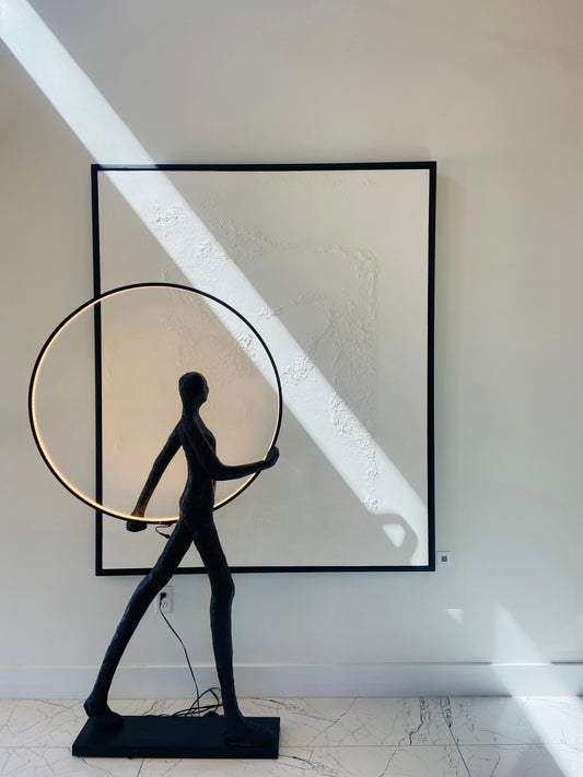 Figurative Sculpture with LED Circle