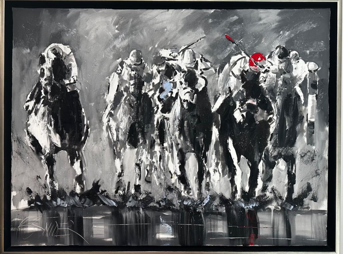 Original Oil Painting Arkansas Derby Horses