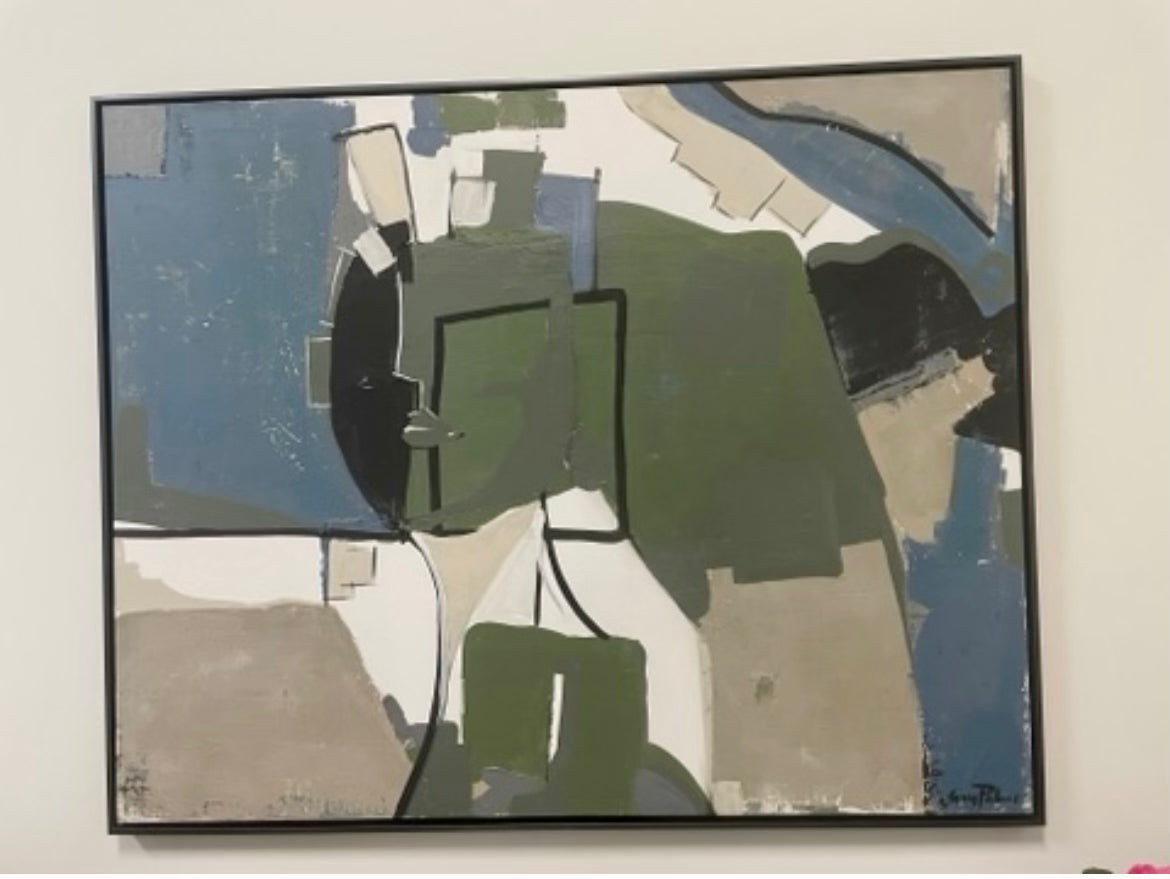 Abstract Mixed Media Painting Framed