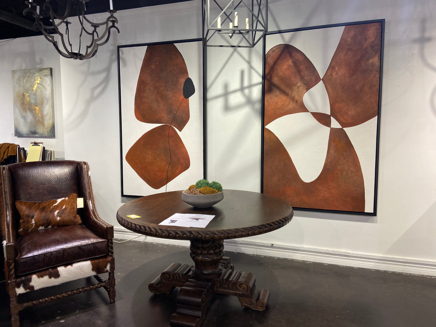 Mid Modern Original Diptych Paintings