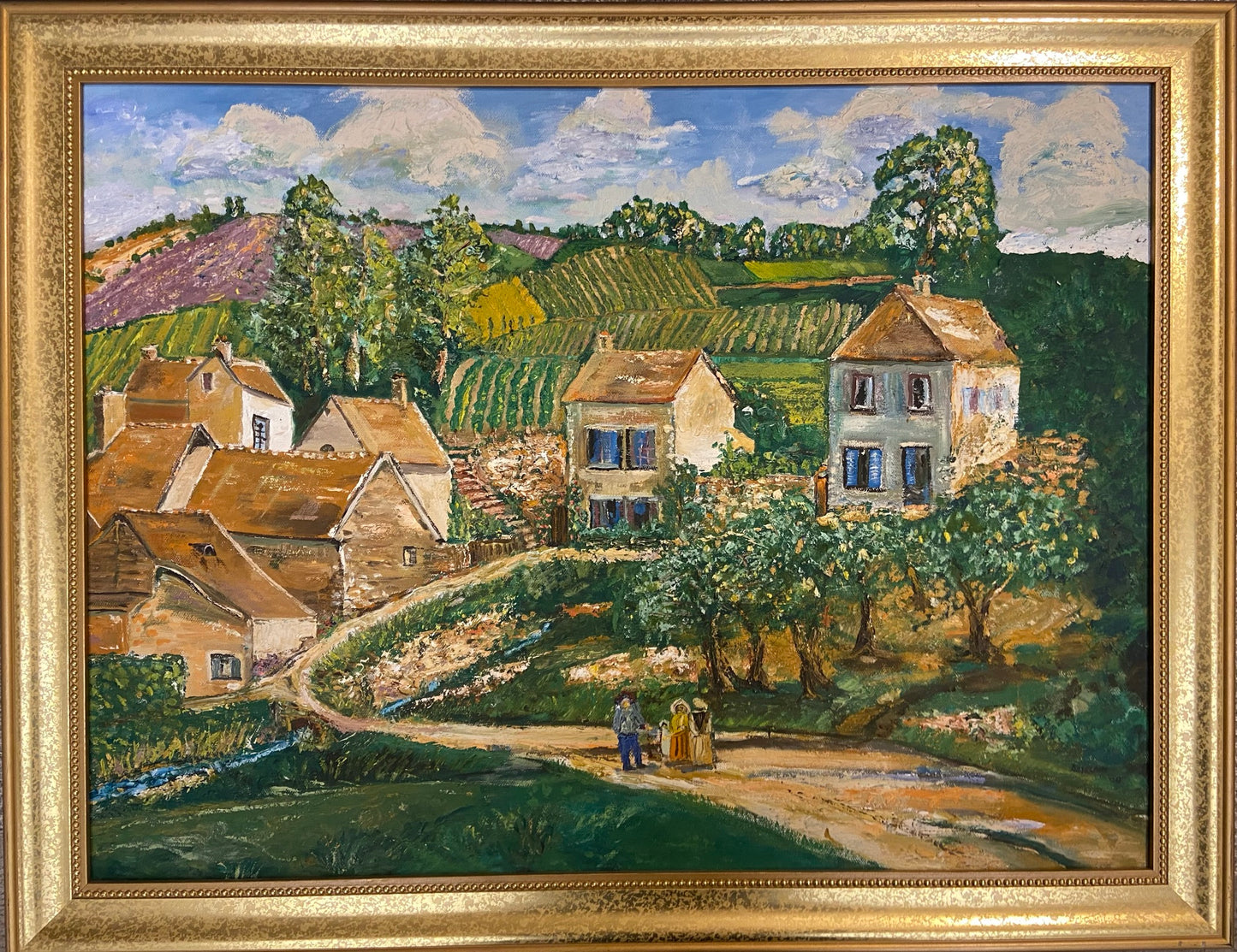 Original Oil Painting of French Village Landscape